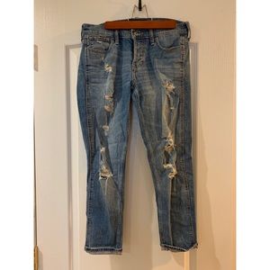 Medium Wash, Cropped, Vintage Boyfriend Jeans